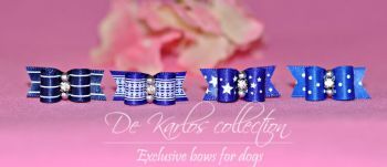 Set Puppy bows Dark Blue