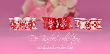 Set Puppy bows Red&White 7