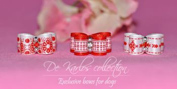 Set Puppy bows Red&White 9