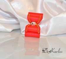 Show bows Red  gold swarovski ziron 1344