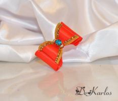 Show bows Red  gold swarovski ziron 1345