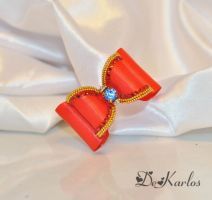 Show bows Red  gold swarovski ziron 1346