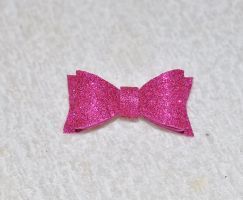 Vintage bows "Super" waterproof Glitter bows series "Super" pink