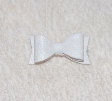 Vintage bows "Super" waterproof Glitter bows series "Super"  white