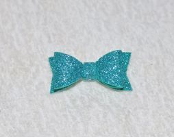 Vintage bows "Super" waterproof Glitter bows series "Super" turquoise