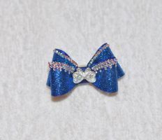 Vintage  Glitter Blue butterfly bow