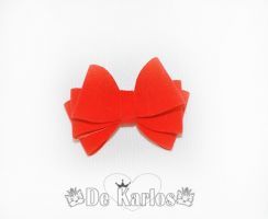 Vintage bows velvet lt Red