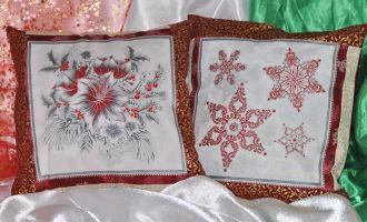 Set of New Year pillows "Magic Christmas 1" silver