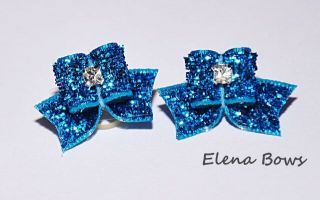 Glitter bows # 3 Blue