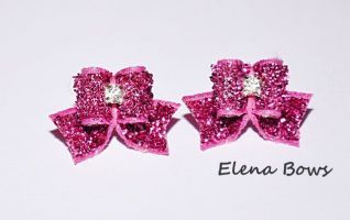 Glitter bows # 4 Pink