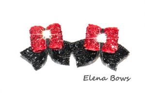 Glitter bows # 8 red and black