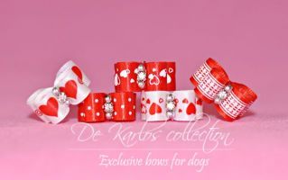 Set Puppy bows Red&White 6
