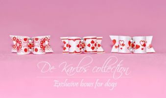 Set Puppy bows Red&White 6