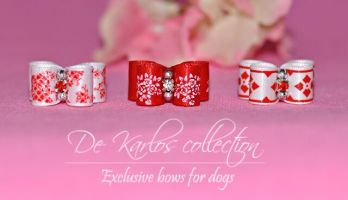 Set Puppy bows Red&White 8