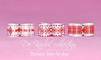 Set Puppy bows Red&White 11