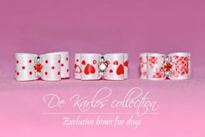 Set puppy bows Red&White 13