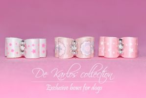 Set puppy bows Pink 120