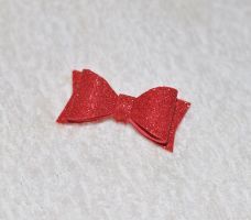 Vintage bows "Super" waterproof Glitter bows series "Super"  red