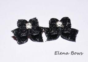 Glitter bows # 1 Black  Elena bows