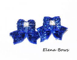 Glitter bows # 6 Dark blue