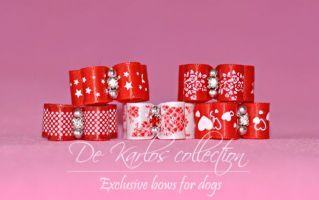Set Puppy bows Red&White 5