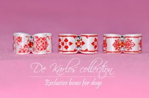 Set puppy bows Red&White 15